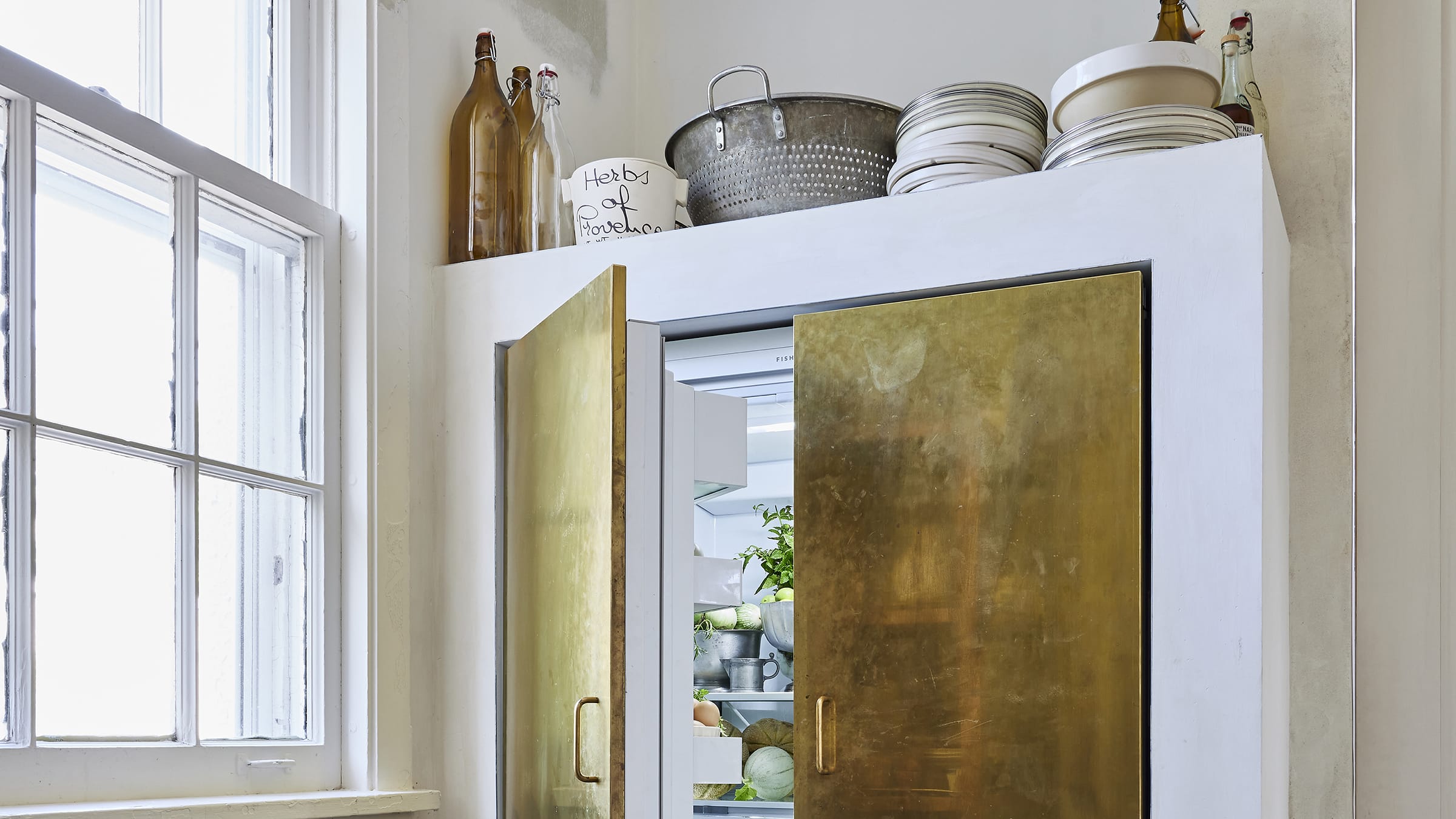 Integrated Refrigerator with bronze panelling