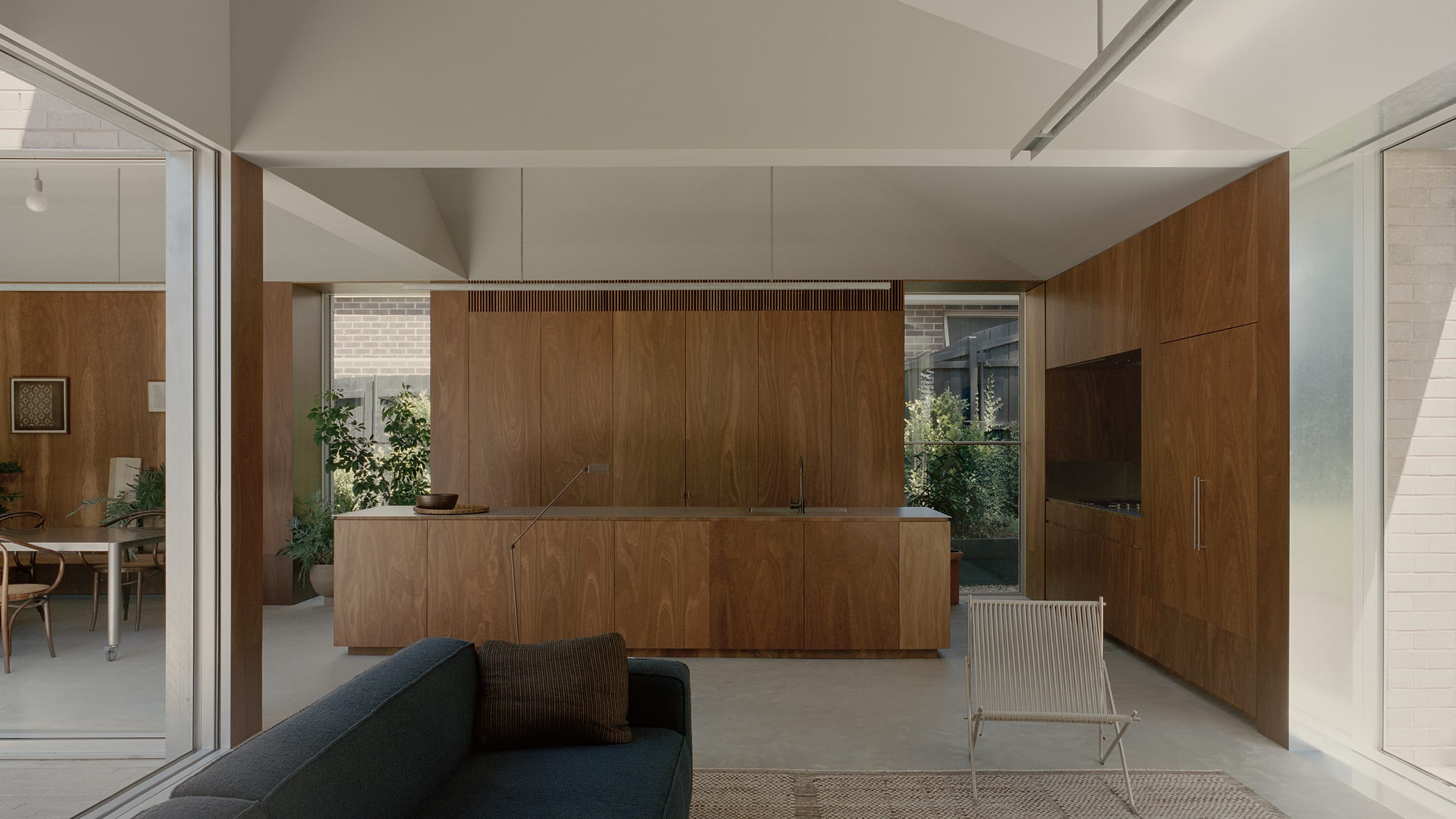 Open-plan flow between the kitchen and lounge