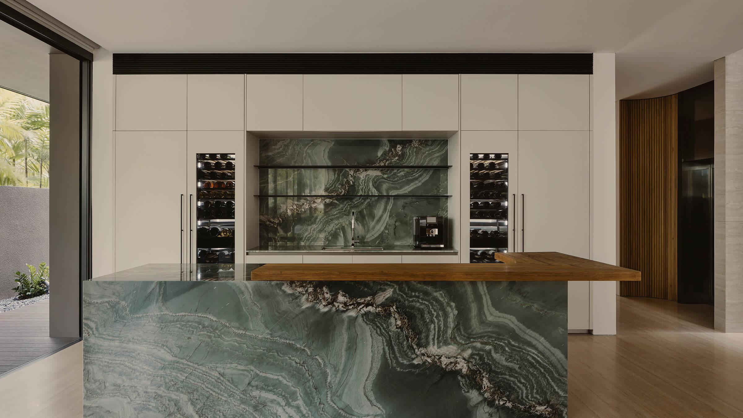 Kitchen copper and emerald detailing