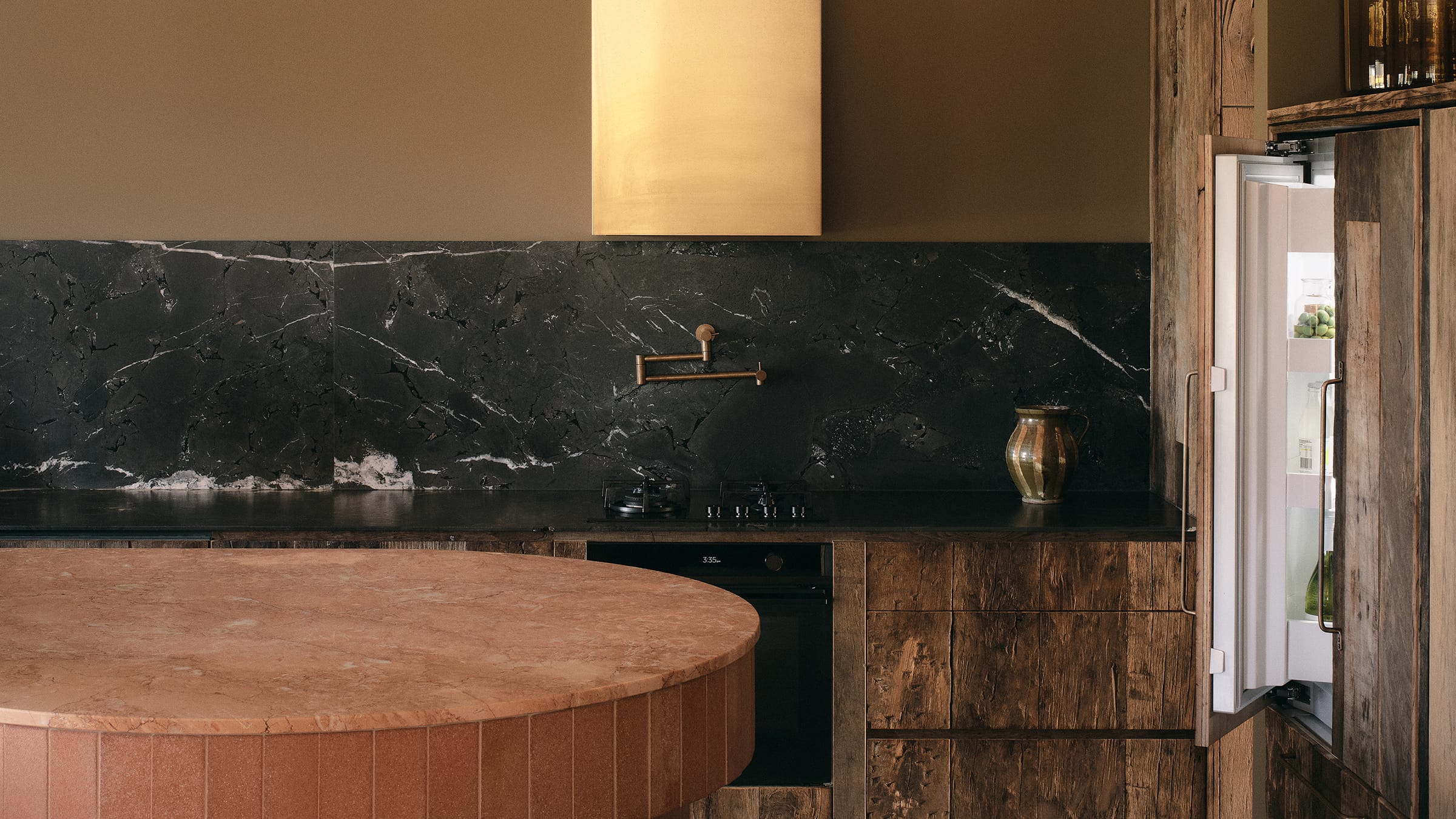 Shot of the kitchen and Fisher & Paykel Integrated Refrigerator-Freezer